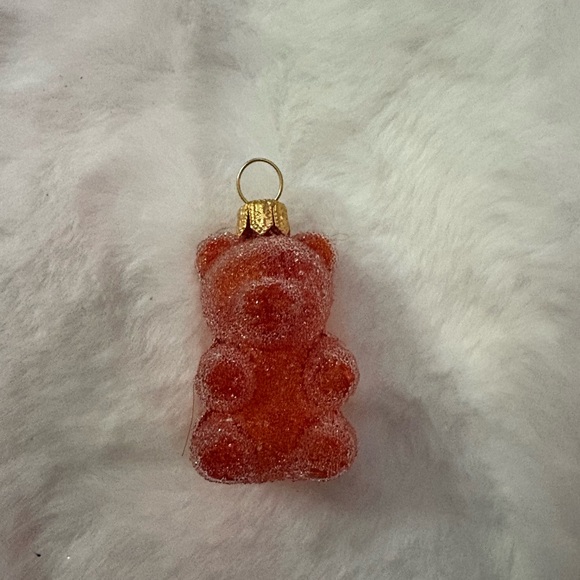 Festive glass sour gummy bear orange ornament - Picture 9 of 10
